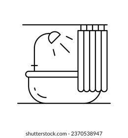 Bathroom Comfort, Relaxing Baths. Bathtub Icon.The bathtub icon represents bathroom comfort and the luxury of relaxing baths and personal care.
