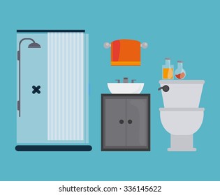 Bathroom concept about icons design, vector illustration 10 eps graphic.