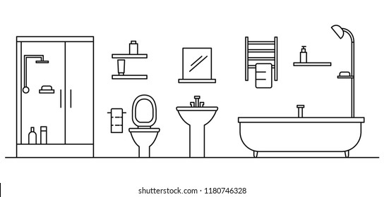 134,478 Bathroom lines Images, Stock Photos & Vectors | Shutterstock