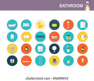 Bathroom concept flat icons.