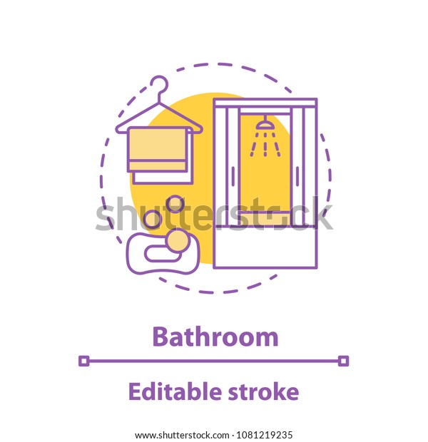 Bathroom Concept Icon Bath Accessories Taking Stock Vector