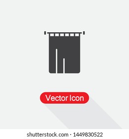 The Bathroom Curtain Icon, Curtain Icon Vector Illustration Eps10