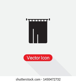 The Bathroom Curtain Icon, Curtain Icon Vector Illustration Eps10