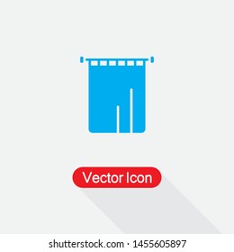 The Bathroom Curtain Icon, Curtain Icon Vector Illustration Eps10