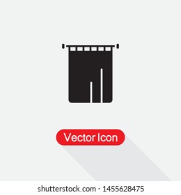 The Bathroom Curtain Icon, Curtain Icon Vector Illustration Eps10