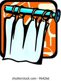 Bathroom curtain.Pantone colors.Vector illustration