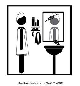 Bathroom design over white background, vector illustration