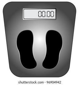 bathroom digital scale against white background, abstract vector art illustration