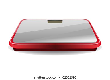 Bathroom Digital Scale. Vector Illustration Isolated On White Background.