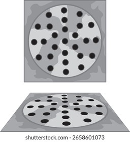 bathroom drain cover, Shower drain vector.