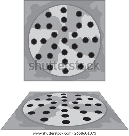 bathroom drain cover, Shower drain vector.