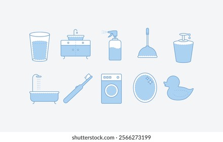 Bathroom Duotone Dashed Vectors and Icons. Bathroom Duotone Dashed Vectors icons and vector packs for Sketch, Adobe XD, Figma and websites.