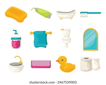 Bathroom Element Illustration Collection Set