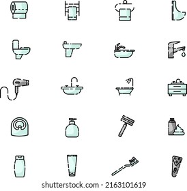 Bathroom equipment, illustration, vector on a white background.