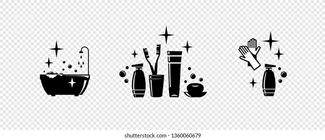 Bathroom equipment, repair, cleaning. Composition for your design - banners, posters, placards, brochures, flyers etc. Eps10 vector template.