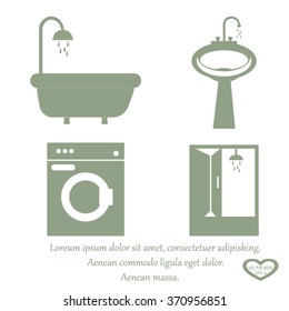 bathroom equipment set icon