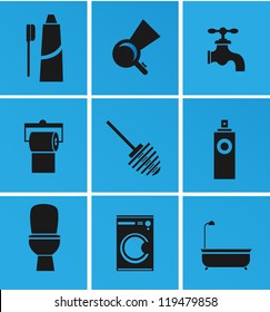 Bathroom equipment set (vector)