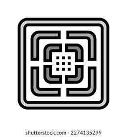 Badextraktor Fan Badezimmer Innenfarbsymbol Vektorgrafik. Badabzugventilator Badezimmer Innenschild. einzelne Symbolillustration