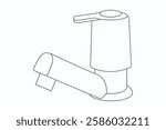 bathroom faucet Pillar Cock, Sketch, Line Drawing EPS, PTMT, line drawing, vector