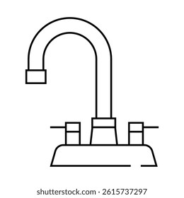 bathroom faucet water line icon vector. bathroom faucet water sign. isolated contour symbol black illustration