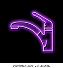 bathroom faucet water neon light sign vector. bathroom faucet water sign. isolated symbol illustration