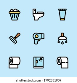 Bathroom filled vector icon style. Bathroom icon variations and icon sets. Ready to use for website, mobile app, presentation and any other projects1