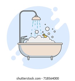bathroom flat icon. Flat line illustration for web and app.