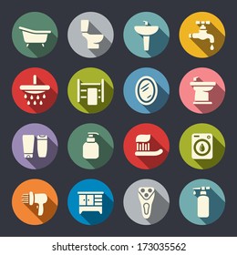 Bathroom Flat Icon Set