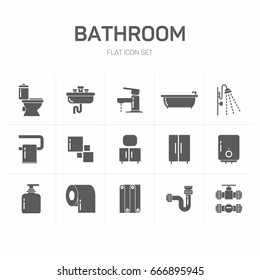 Bathroom flat icon set