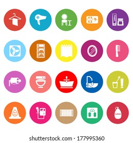 Bathroom flat icons on white background, stock vector