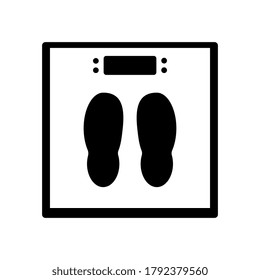 Bathroom Floor Scales Icon Weight Flat Vector Illustration