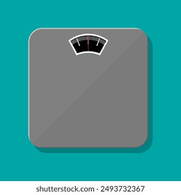 Bathroom Floor Scales Icon Weight Measure Equipment Flat Vector Illustration. Body Weight Scales Illustration Vcetor.