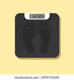 Bathroom Floor Scales Icon Weight Measure Equipment Flat Vector Illustration. Body Weight Scales Illustration Vcetor.