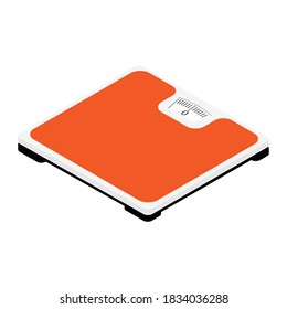 Bathroom floor scales isometric view isolated on white background. Weight loss concept. Vector