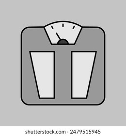Bathroom floor scales vector grayscale icon. Weight measure equipment sign. Graph symbol for fitness and weight loss web site and apps design, logo, app, UI