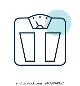 Bathroom floor scales vector icon. Weight measure equipment sign. Graph symbol for fitness and weight loss web site and apps design, logo, app, UI