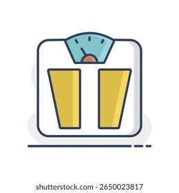 Bathroom floor scales vector icon. Weight measure equipment sign. Graph symbol for fitness and weight loss web site and apps design, logo, app, UI