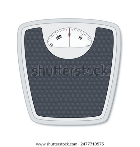 Bathroom floor weight scale. illustration in flat style isolated on white