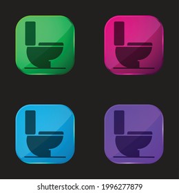 Bathroom four color glass button icon