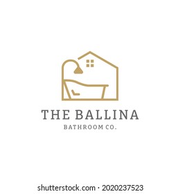 Bathroom Furniture Line Outline Logo Design