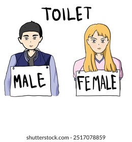 bathroom gender sign men women