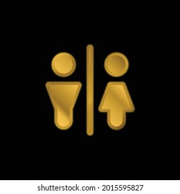 Bathroom Gold Plated Metalic Icon Or Logo Vector