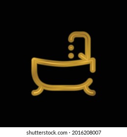 Bathroom Gold Plated Metalic Icon Or Logo Vector