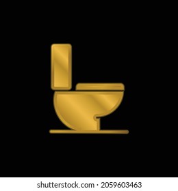 Bathroom Gold Plated Metalic Icon Or Logo Vector