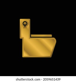 Bathroom Gold Plated Metalic Icon Or Logo Vector