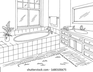 Black and White Bathroom Cartoon Images, Stock Photos & Vectors