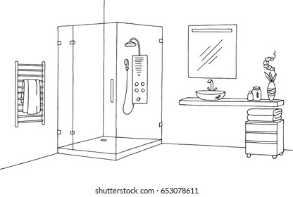 Modern Bathroom Sketch High Res Stock Images Shutterstock