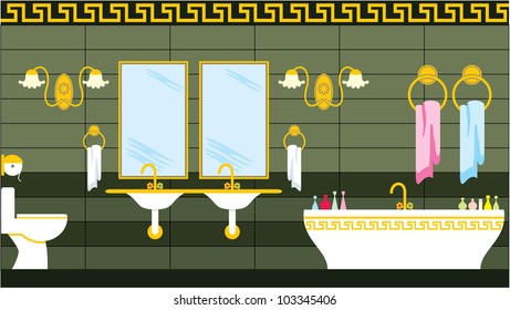 Bathroom in the Greek style.  vector