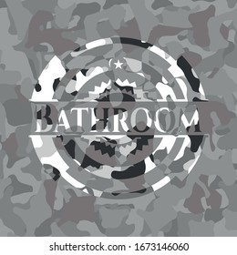 Bathroom grey camouflage emblem. Vector Illustration.