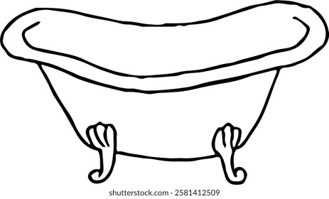 Bathroom. Hand drawn vector isolated doodle bath